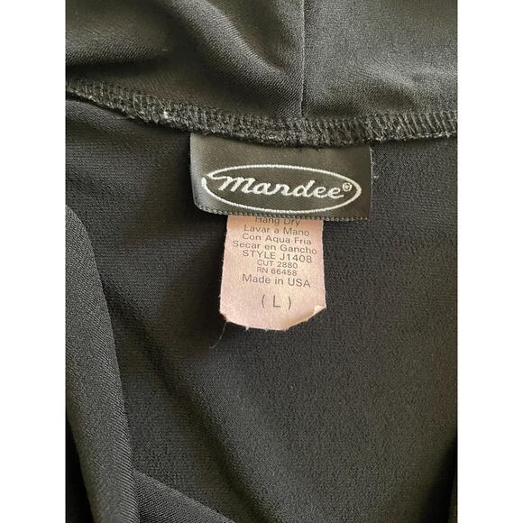 90's vintage black slinky cowl neck bodycon tank top LARGE mandee - Picture 5 of 5